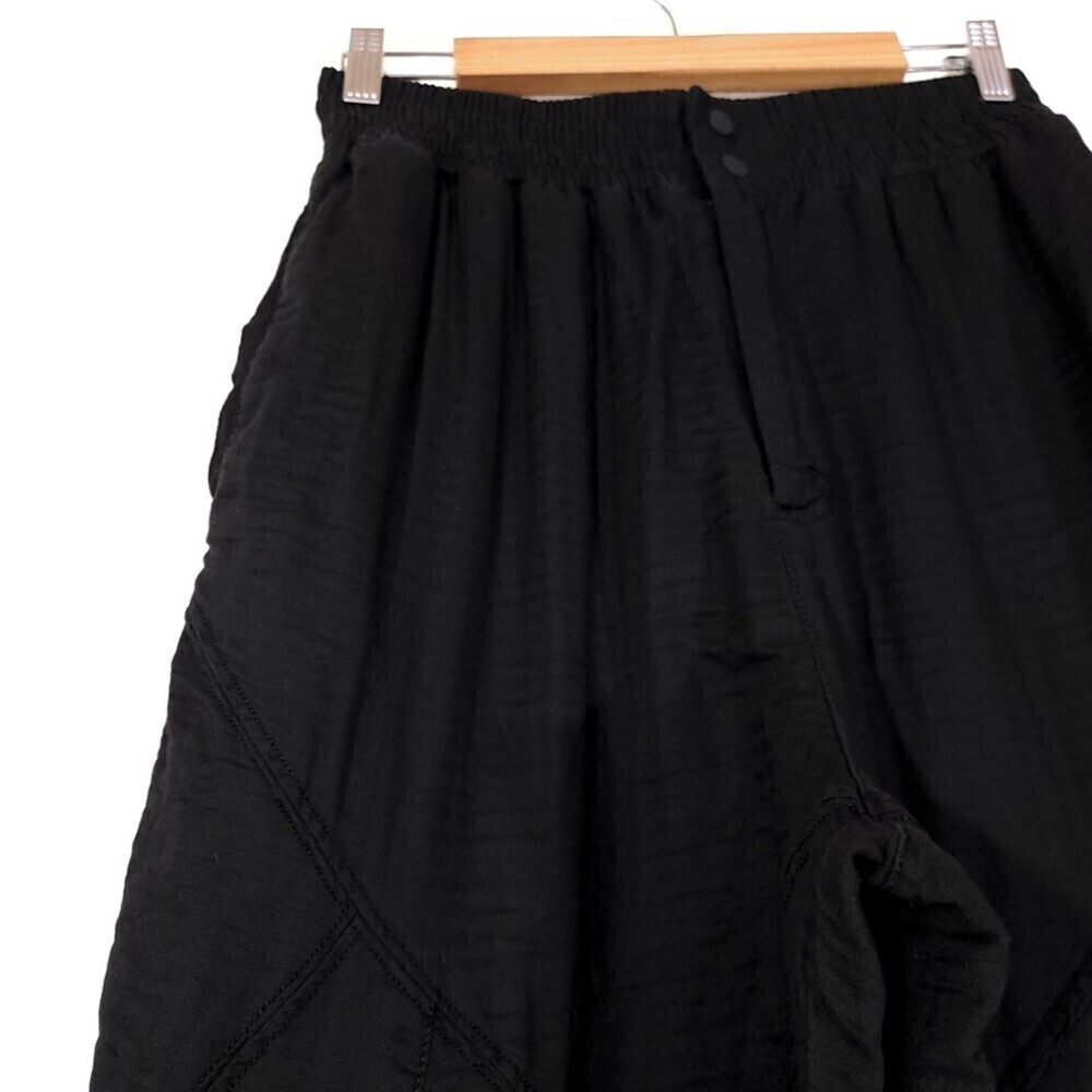 NEW Free People Flipside High Waisted Wide Tapered Quilted Pants in Black Small - Picture 6 of 14